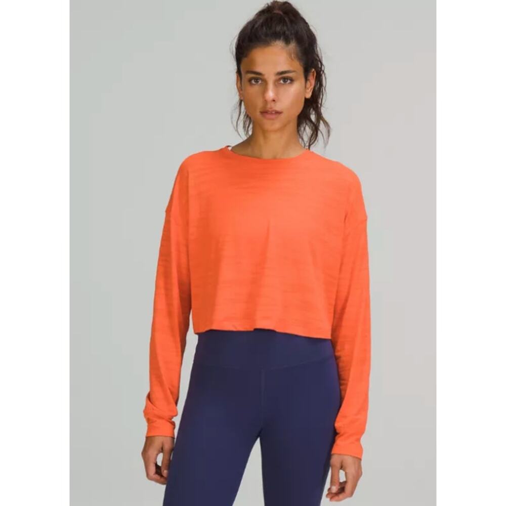 Lululemon Muscle Love Long Sleeve Shirt Orange Women's 8